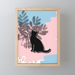 Folk Cat Illustration  Framed Mini Art Print