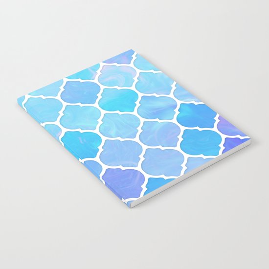 Blue and purple glass Moroccan print Notebook