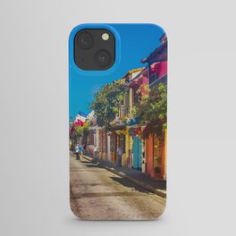 Traditional Street in Cartagena de Indias, Colombia iPhone Case