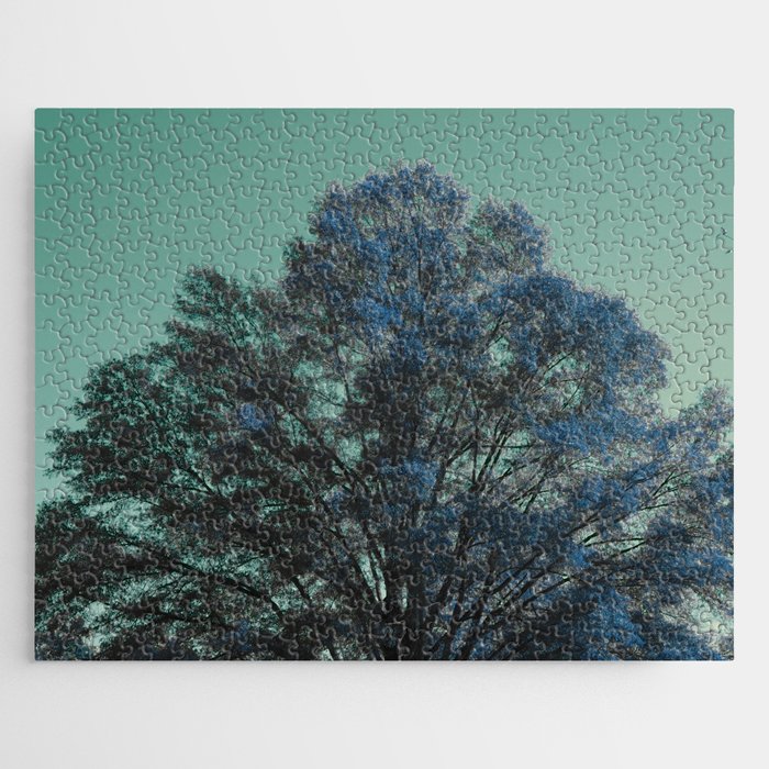 Blue Trees Mint Green Sky 5D Living Jigsaw Puzzle