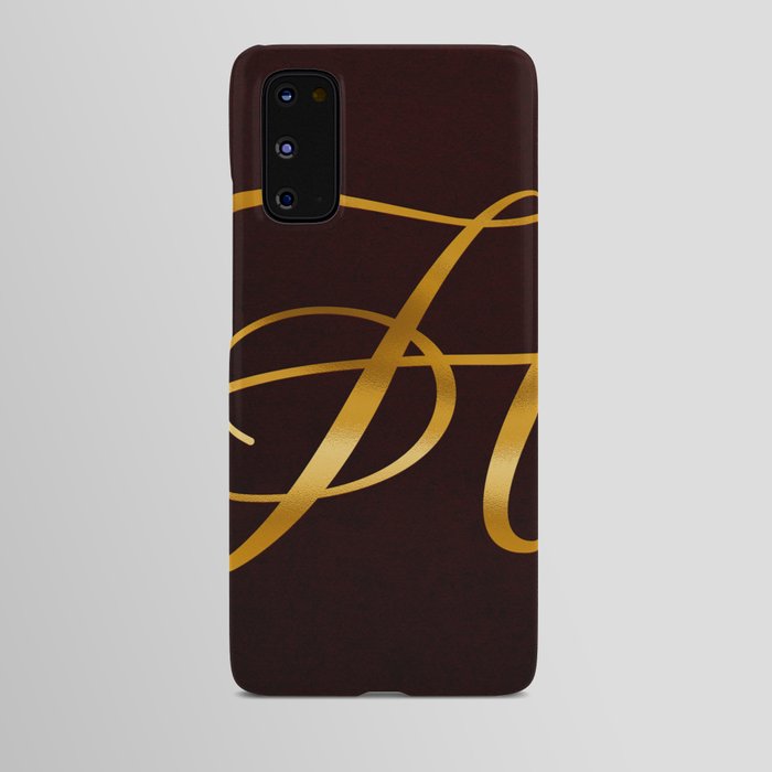 Golden letter H in vintage design Android Case