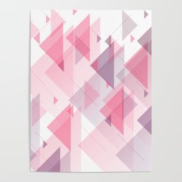 Abstract Pink Triangles Poster