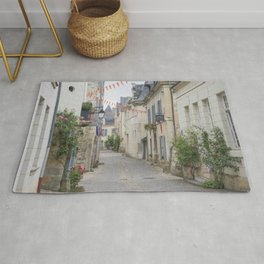Medieval street in Chinon France art print - summer travel photography Area & Throw Rug