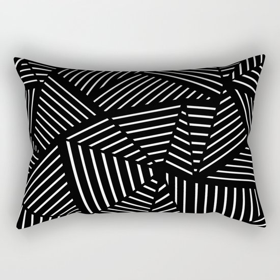 Ab Linear Zoom Black Rectangular Pillow