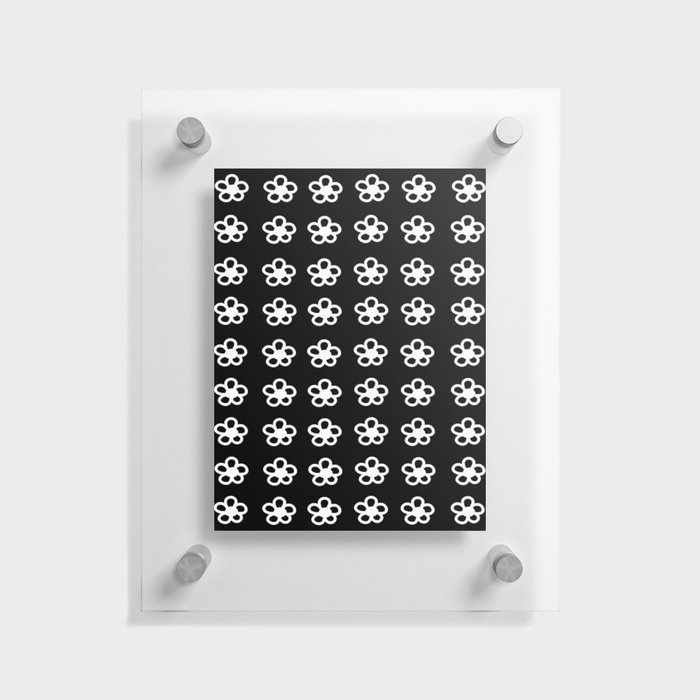 White Flower Pattern Floating Acrylic Print