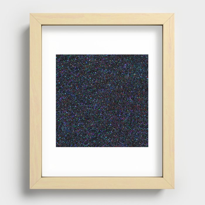 Black Licorice Galaxy Rainbow Glitter  Recessed Framed Print