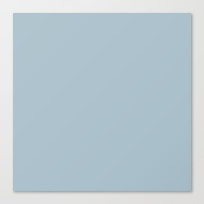 Winter Sky dusty pastel blue solid color modern abstract pattern  Canvas Print