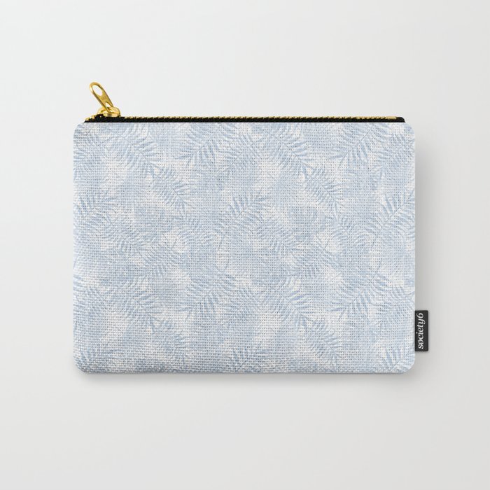 Pale Pastel Blue Monstera Leaves Carry-All Pouch