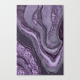 Crystal Gemstone Agate Texture Purple Elegance And Luxury Canvas Print