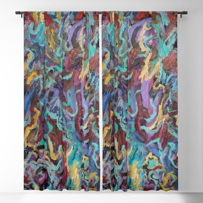 Abstract Color Blues Music Sounds Blackout Curtain