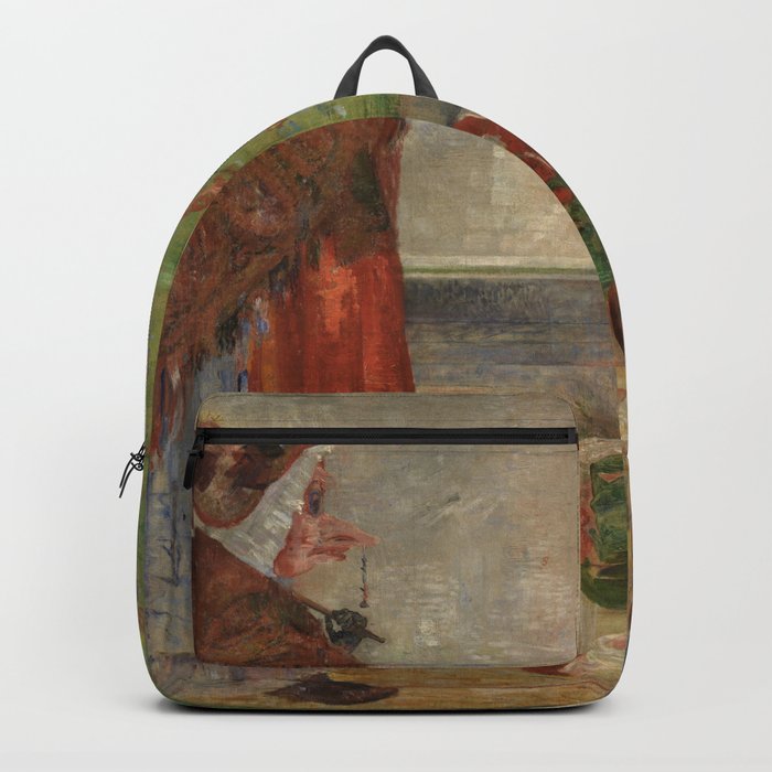 Astonishment of the Wouze Mask grotesque art portrait of death by James Ensor Backpack