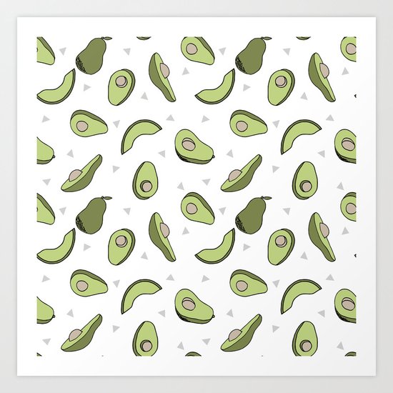 Avocado pattern by andrea lauren minimal cute fruit vegetable food print design Art Print
