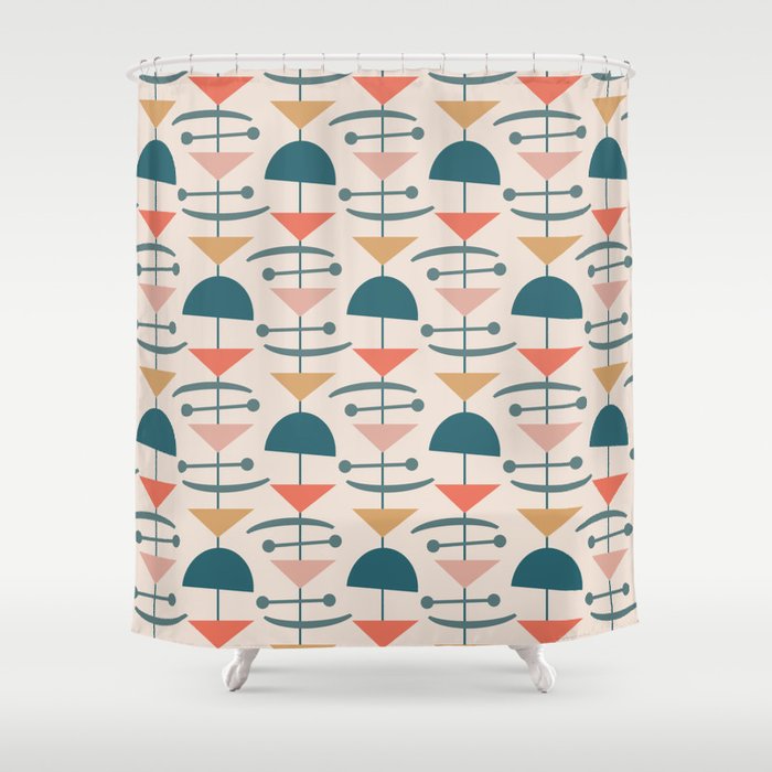 Retro Mid Century Modern Abstract Mobile 684 Shower Curtain
