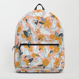 Bunnies & Blooms – Teal & Blush Backpack
