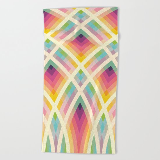 Retro Circles Beach Towel