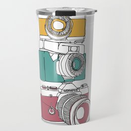 Stacked Cameras Travel Mug