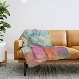 mixed abstract brush color study art 1 Throw Blanket