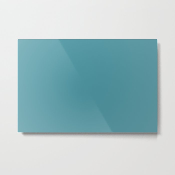 Cadet Blue Solid Color Popular Hues Patternless Shades of Blue Collection - Hex #4F97A3 Metal Print