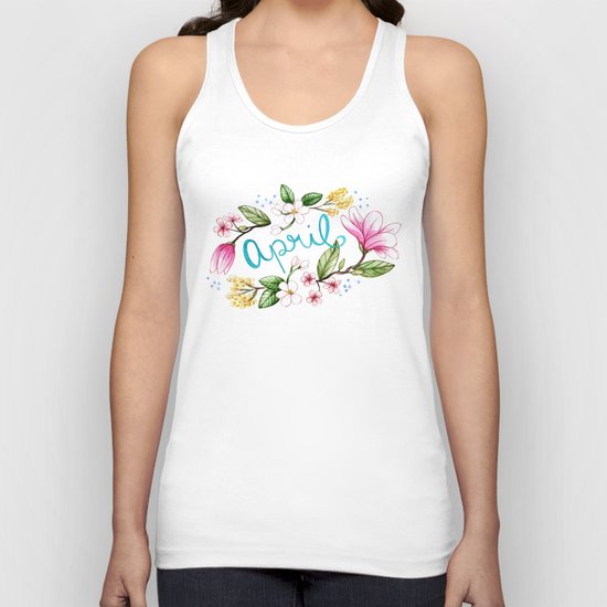 April Flowers Unisex Tank Top