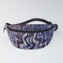 Dark Blue Zigzag Paint Abstract Fanny Pack