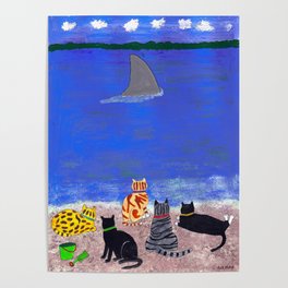 Cats on the Beach Poster