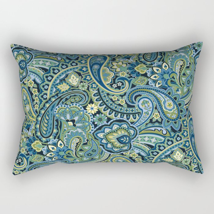 Paisley Forest Green Rectangular Pillow