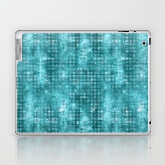 Glam Turquoise Diamond Shimmer Glitter Laptop & iPad Skin