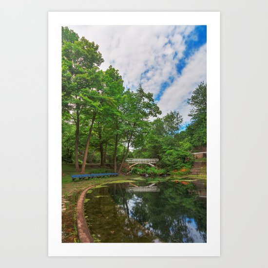 Jean-Drapeau Arch Pond Art Print