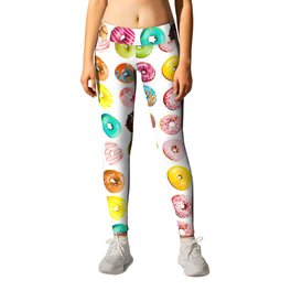Funny Pattern With Juicy And Tasty Donuts Leggings