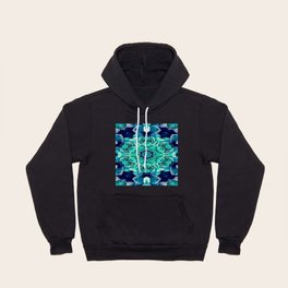 Turquoise Succulents Mandala Hoody