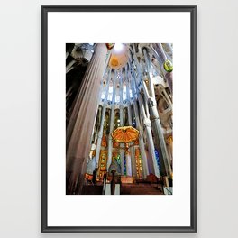 Sagrada Familia by Gaudi, Barcelona Cathedral | Jesus On The Cross Framed Art Print | Digital, Gaudi, Barcelonacathedral, Glorylight, Liht, Glow, Photo, Heaven, Jesusonthecross, Cathedral 