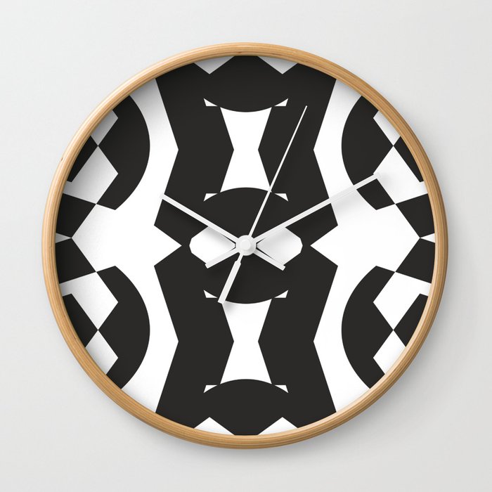 Geometry black-and-white Wall Clock