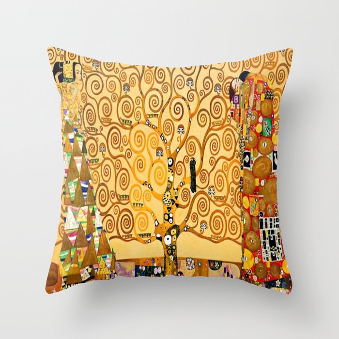 Gustav Klimt The Tree of Life Throw Pillow