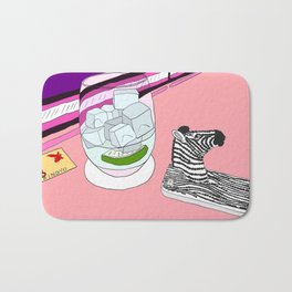 Zebra Phone in Tokyo Roppongi Bath Mat | Cartoon, Ice, Neat, Ink Pen, Design, Snapshot, Glass, Drink, Graphic, Show 