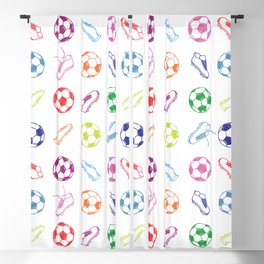 Soccer balls and boots doodle pattern. Digital Illustration Background Blackout Curtain