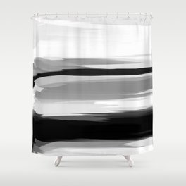 Soft Determination Black & White Shower Curtain