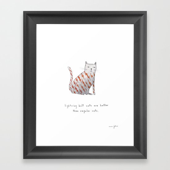 lightning bolt cats are better Framed Art Print