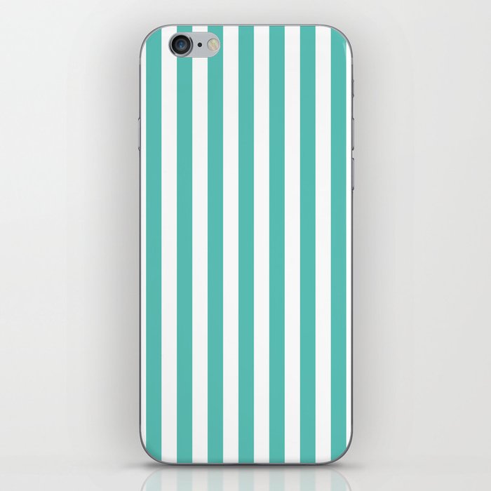 Middle blue green stripes pattern iPhone Skin