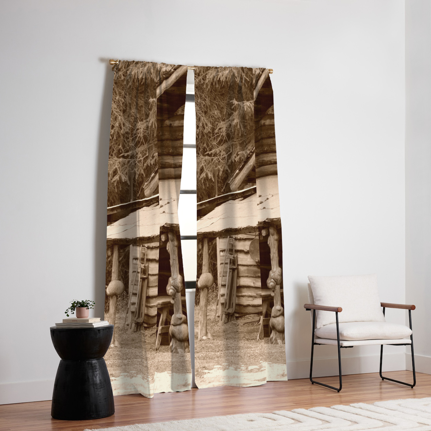 Old Log Cabin Blackout Curtain By Alaskanmommabear Society6