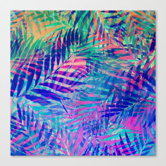 Colorful abstract palm leaves 2 Canvas Print