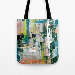 Imagine: A bright abstract painting in green, pink, and neon yellow by Alyssa Hamilton Art Tote Bag