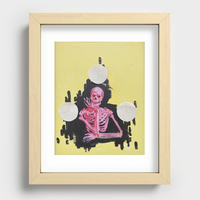 Pink Skeleton Recessed Framed Print