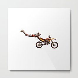 Motocross Stunt Jump Metal Print | Ride, Jump, Fly, Graphicdesign, Trick, Stunt, Clouds, Motorcross, Motorcycle, Stuntman 