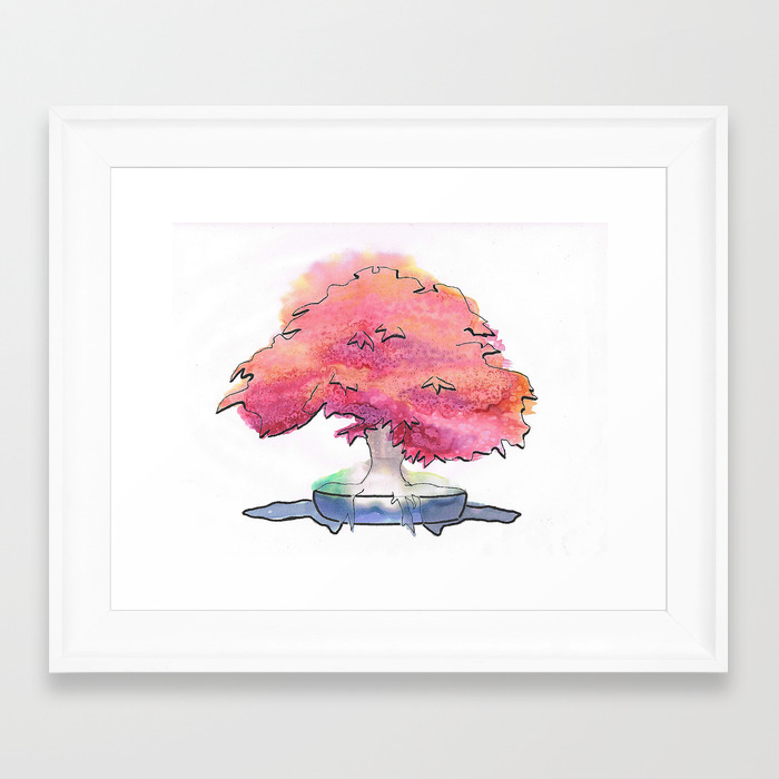 Watercolor Bonsai Framed Art Print By Meghanshelton Society6