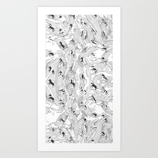 Zebra Cowboys Art Print