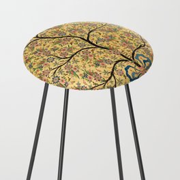 Silk Embroidered Tree Of Life Turkish  Counter Stool