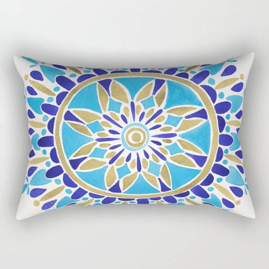 Royal Blue Mandala Rectangular Pillow