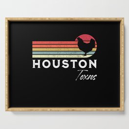 Houston Texas Retro Chicken Lover Souvenir Serving Tray