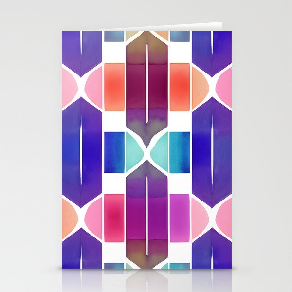 Bold Watercolor Geometric Shapes Stationery Cards