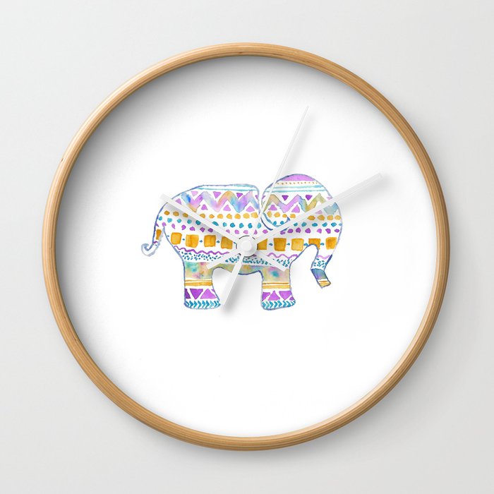 boho elephant Wall Clock